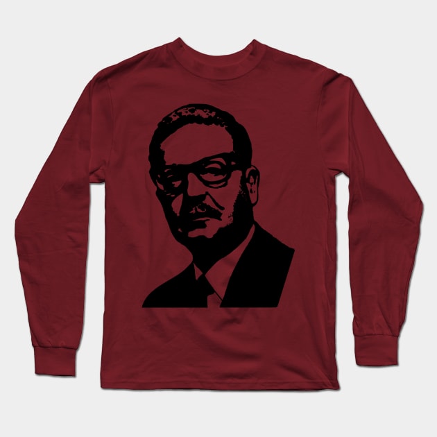 Salvador Allende Silhouette - Chilean Socialist, Leftist, Marxist Long Sleeve T-Shirt by SpaceDogLaika